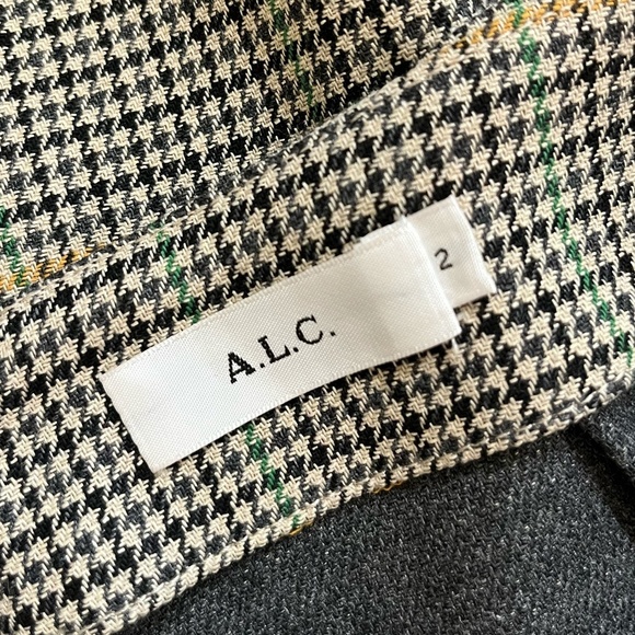 A.L.C | Plaid Print Mini Skirt with Leather Trim Embellishment | Size 2 - Picture 10 of 10